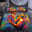 African Couple Lover Rose Custom Name Duvet Cover Bedding Set