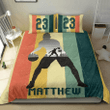 Basketball Vintage Player Duvet Cover Bedding Set Personalized Custom Name And Number