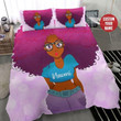 Pink Big Black Woman Personalized Custom Name Duvet Cover Bedding Set