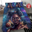 Galaxy Black Woman African Custom Name Duvet Cover Bedding Set