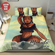 Black Sassy Girl Swimming Personalized Custom Name Duvet Cover Bedding Set