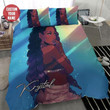 Long Hair Black Woman Custom Name Duvet Cover Bedding Set