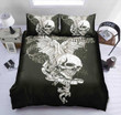 Winged Skull Black And White Bedding Set (Duvet Cover & Pillow Cases)