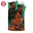 Black Girl Phone Rose Custom Name Duvet Cover Bedding Set