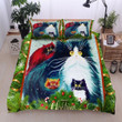 Merry Christmas Cat Family Cotton Bed Sheets Spread Comforter Duvet Cover Bedding Sets