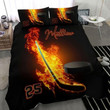 Burning Hockey Stick Duvet Cover Bedding Set Personalized Custom Name And Number