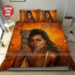 African Black Leo Girl Duvet Personalized Custom Name Duvet Cover Bedding Set