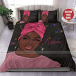 Black Woman Bandana Personalized Custom Name Duvet Cover Bedding Set