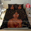 Black Woman Hairstyle African Custom Name Duvet Cover Bedding Set
