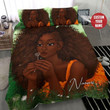 Black Girl On Grass African Custom Duvet Cover Bedding Set With Name