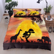African Animals Sunset Vibes Cotton Bed Sheets Spread Comforter Duvet Cover Bedding Sets