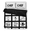Chef Cotton Bed Sheets Spread Comforter Duvet Cover Bedding Sets