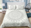 Grey Mandala Pattern Cotton Bed Sheets Spread Comforter Duvet Cover Bedding Sets