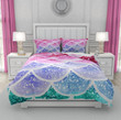 Pastel Mermaid Scales Cotton Bed Sheets Spread Comforter Duvet Cover Bedding Sets