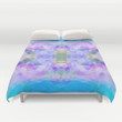 Triangle, Flower, Violet, Blue Polygon Cotton Bed Sheets Spread Comforter Duvet Cover Bedding Sets