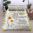 Personalized Sunflower To My Daughter From Mom Never Forget That I Love You Cotton Bed Sheets Spread Comforter Duvet Cover Bedding Sets