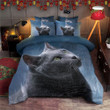 Russian Blue Cat Cotton Bed Sheets Spread Comforter Duvet Cover Bedding Sets