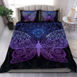 Butterfly Mandala Purple Cotton Bed Sheets Spread Comforter Duvet Cover Bedding Sets
