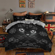 Secretive Black Cat Cotton Bed Sheets Spread Comforter Duvet Cover Bedding Sets