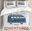 Retro Vintage Car Say Yes To New Adventures Cotton Bed Sheets Spread Comforter Duvet Cover Bedding Sets
