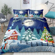Christmas Santa Claus Is Coming To Town Cotton Bed Sheets Spread Comforter Duvet Cover Bedding Sets