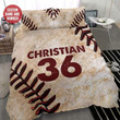 Personalized Baseball Cotton Bed Sheets Spread Comforter Duvet Cover Bedding Sets