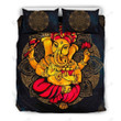 Hindu God Ganesh Chaturthi Cotton Bed Sheets Spread Comforter Duvet Cover Bedding Sets