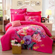 Rose Red Flower Soft Romantic Style Bedding Set Iy