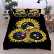 3D Sunflowers On The Sapce Cotton Bed Sheets Spread Comforter Duvet Cover Bedding Sets