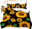 Sunflower With Black Background Bedding Set Iy