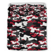 Red Snow Camouflage Bedding Set Iy