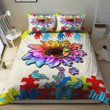 Autism Flower Be Kind Cotton Bed Sheets Spread Comforter Duvet Cover Bedding Sets