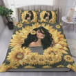 Black Woman Shines In The Sunflower Cotton Bed Sheets Spread Comforter Duvet Cover Bedding Sets