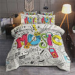 Colorful Music Instrument Pattern Cotton Bed Sheets Spread Comforter Duvet Cover Bedding Sets