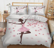 Ballet Girl With Cherry Blossom Cotton Bed Sheets Spread Comforter Duvet Cover Bedding Sets