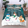 3D Snowman Merry Christmas And Happy New Year Cotton Bed Sheets Spread Comforter Duvet Cover Bedding Sets
