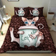 3D Sphynx Cat With Cup Of Coffee Cotton Bed Sheets Spread Comforter Duvet Cover Bedding Sets