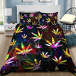 Colorful Weed Cotton Bed Sheets Spread Comforter Duvet Cover Bedding Sets Perfect Gifts For Weed Lover Gifts For Birthday Christmas Thanksgiving