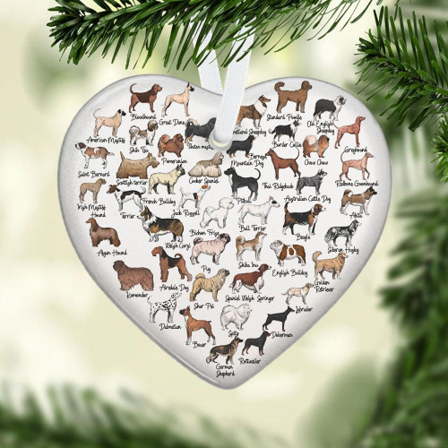 Pet Dog Heart Ceramic Ornament