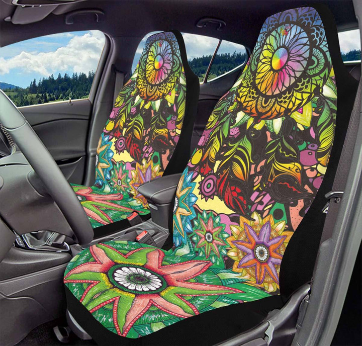 COLORFUL DREAM CATCHER Car Seat Cover | Universal Fit Car Seat Protector | Easy Install | Polyester Microfiber Fabric | CSC1301