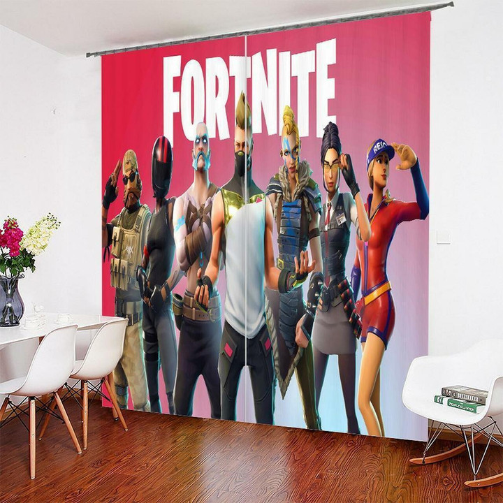 3D Design Curtains Fortnite Night Art Curtains  Pink Cw5108