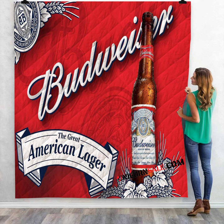 Beer Brand Budweiser 2N 3D Customized Personalized Quilt Blanket