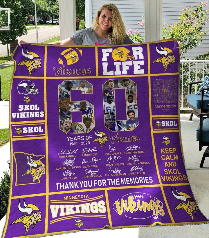 Minnesota Vikings Quilt Blanket Th0207 Fan Made