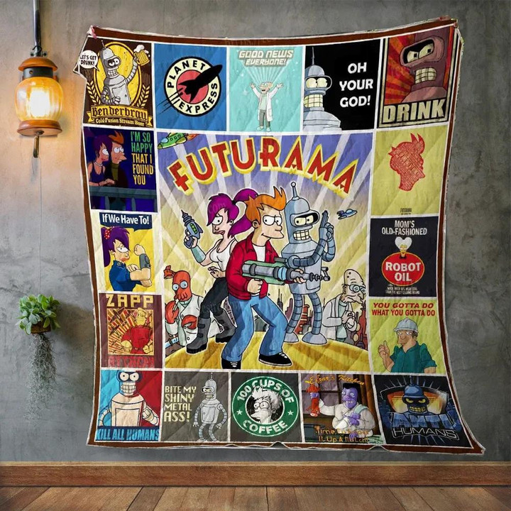 Futurama Fleece Quilt Blanket Personalized Customized Home Bedroom Decor Gift