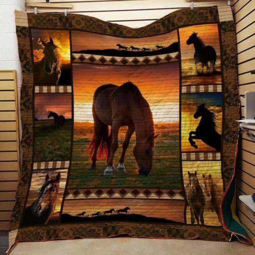Horse J1502 81O34 Customize Quilt Blanket Design By Exrain.Com