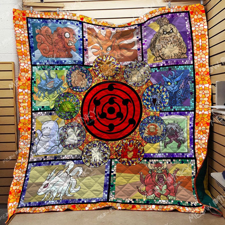 Naruto Young Tailed Beasts For Fan 3D Personalized Customized Quilt Blanket 1356 Design By Exrain.Com