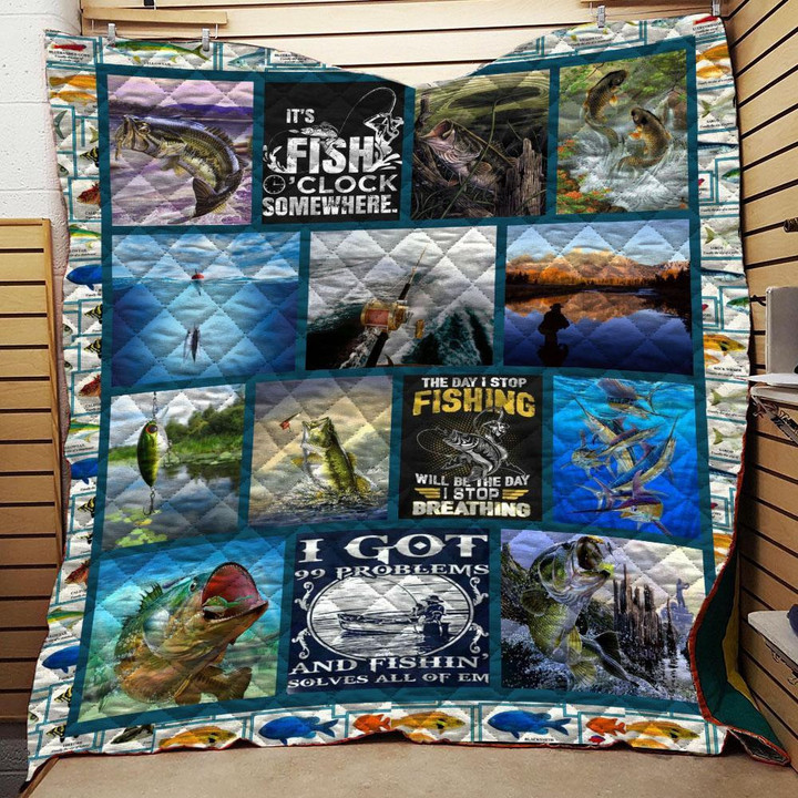 Fishing Is Life Quilt Blanket C