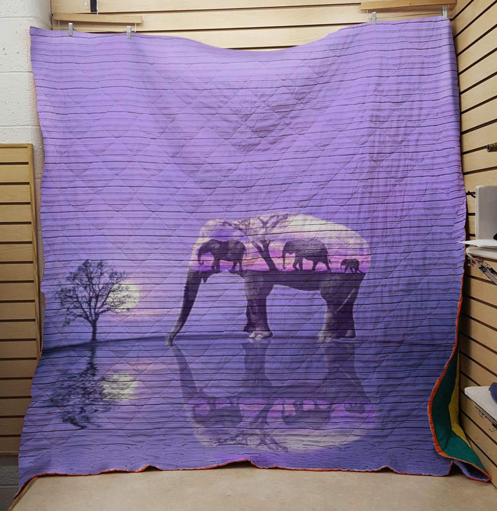 Elephant 190221047 3D Customized Quilt Blanket Esr1049 Design By Exrain.Com