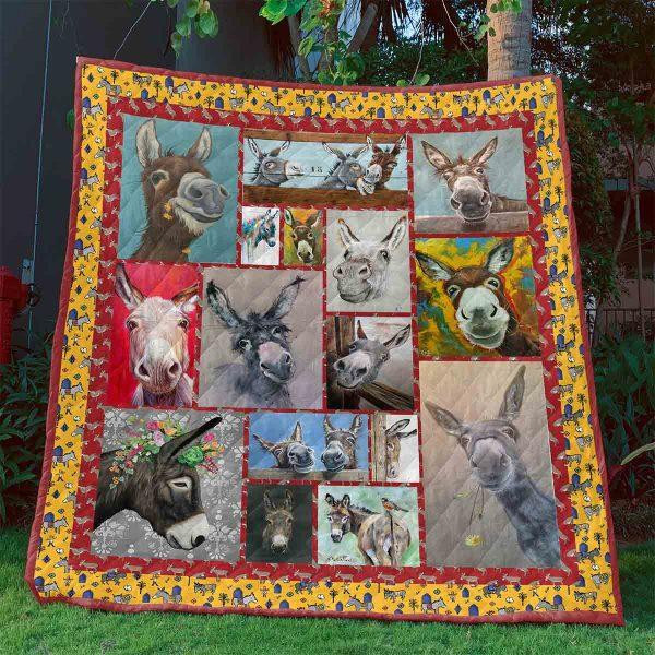 Donkey Portraits Quilt Blanket Ht10 – Quilt