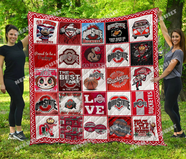 Ohio State Buckeyes Quilt Blanket Ha3010 Fan Made